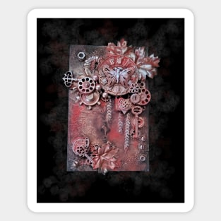 Steampunk in Black and Red Sticker